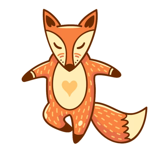 Стикер Лисичка-Йога