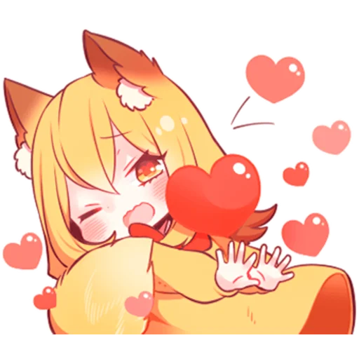 Стикер Девочка-лисичка