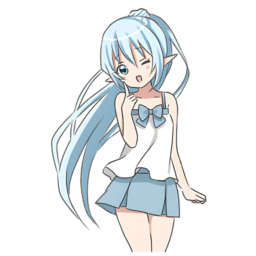 Стикер Голубая эльфийка