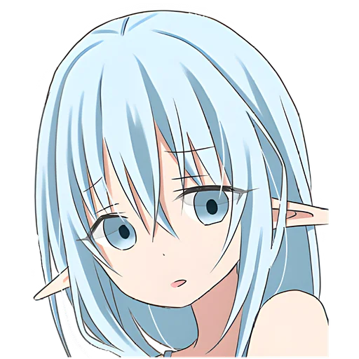 Стикер Голубая эльфийка