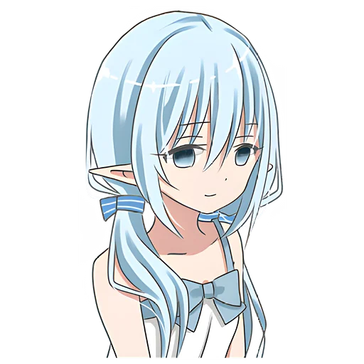 Стикер Голубая эльфийка