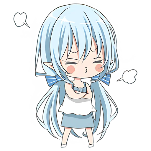 Стикер Голубая эльфийка