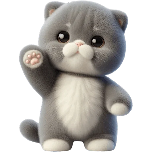 Стикер Серый котик