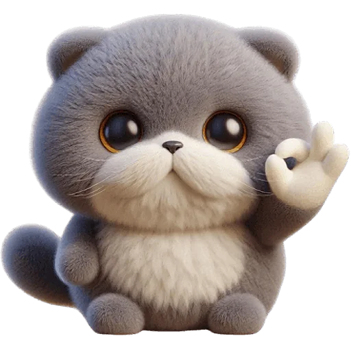 Стикер Серый котик