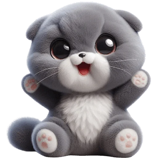 Стикер Серый котик