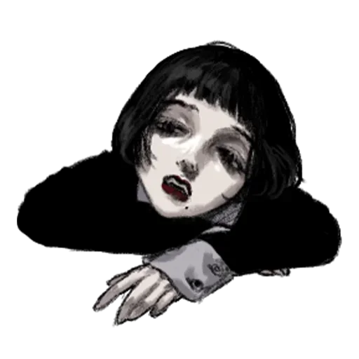 Стикер Грустная девочка