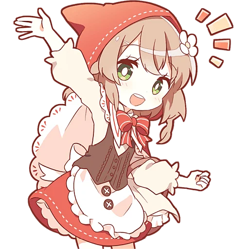 Стикер Шапочка и Волчонок