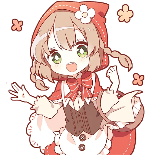 Стикер Шапочка и Волчонок