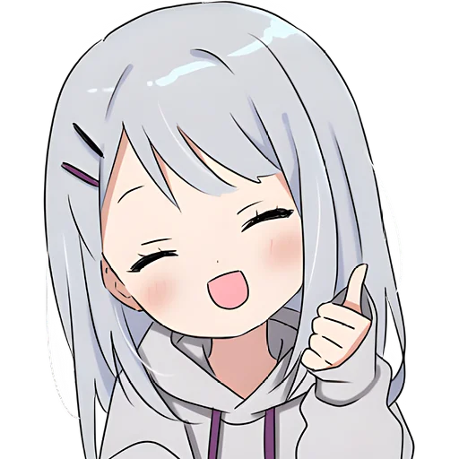 Стикер Худи тян серая