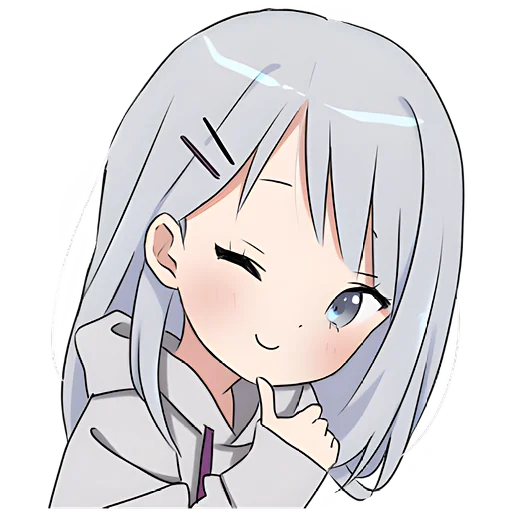 Стикер Худи тян серая