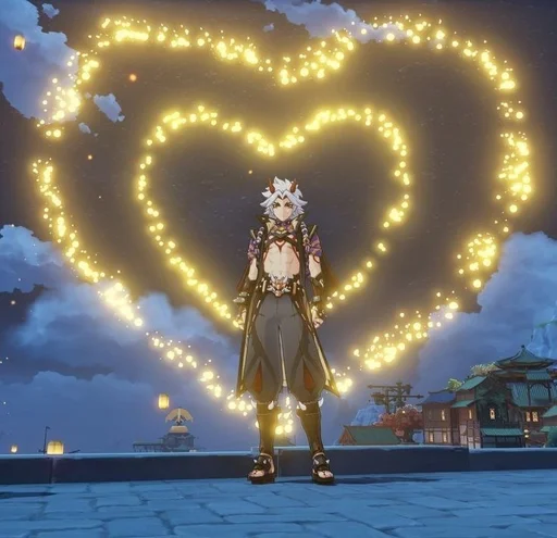 Стикер Сердечки геншин