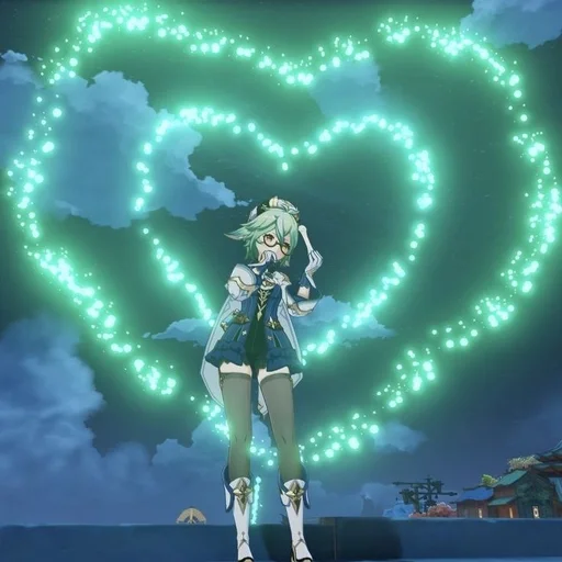 Стикер Сердечки геншин