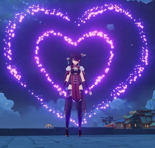 Стикер Сердечки геншин