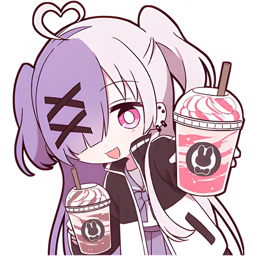 Стикер Чан с косичками