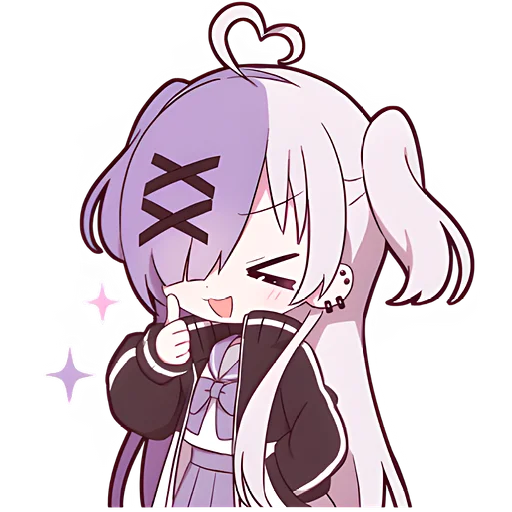 Стикер Чан с косичками