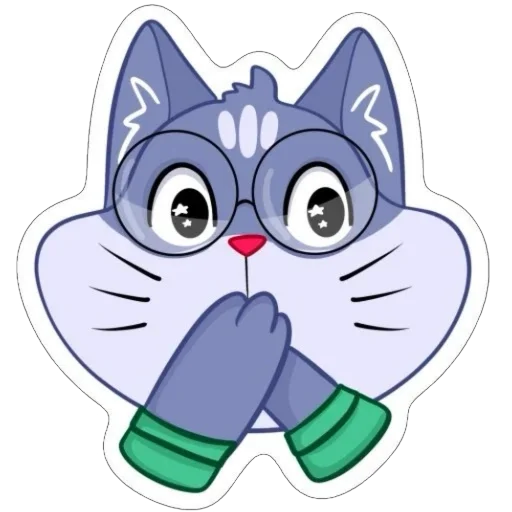 Стикер Кот Ученый
