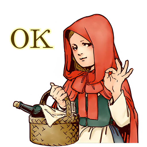 Стикер Красная шапочка