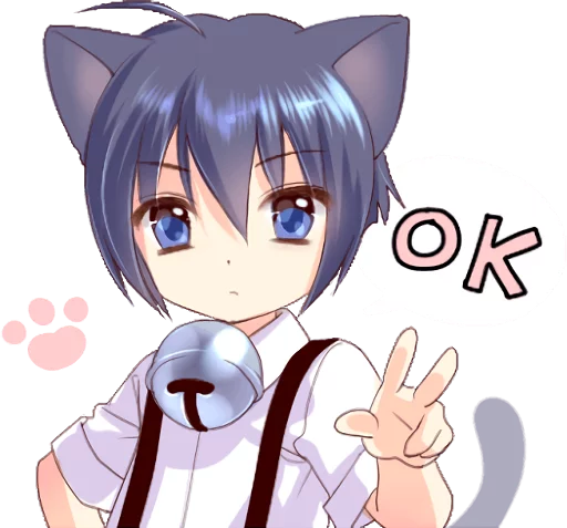 Стикер Boy of a black cat