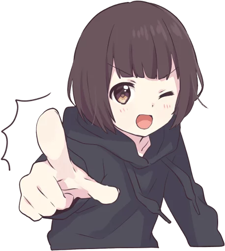 Стикер Menhera little girl. ENG