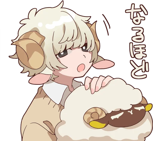 Стикер Sheep and black goat