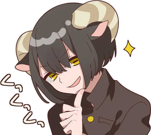 Стикер Sheep and black goat