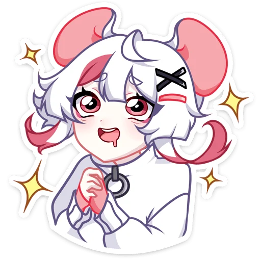 Стикер Мауси в кофте