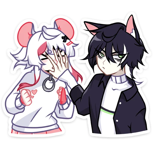 Стикер Мауси в кофте