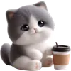 Стикер Котик Грей