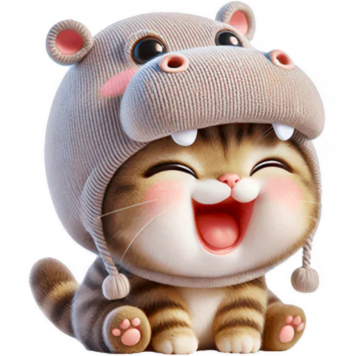 Стикер Котик бегемотик
