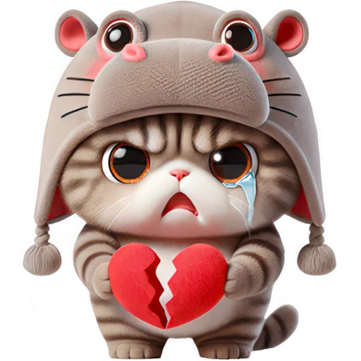 Стикер Котик бегемотик