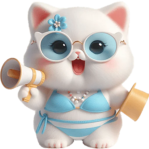 Стикер Летние мяу