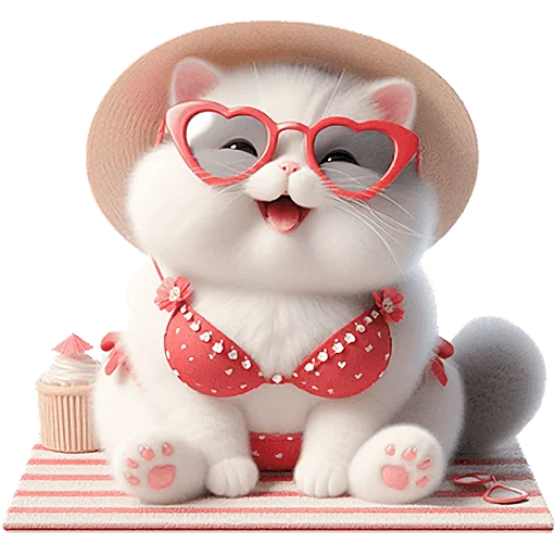 Стикер Летние мяу