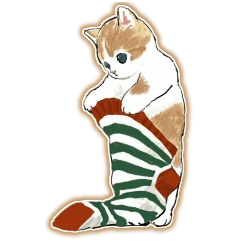 Стикер Новый Год и Котики