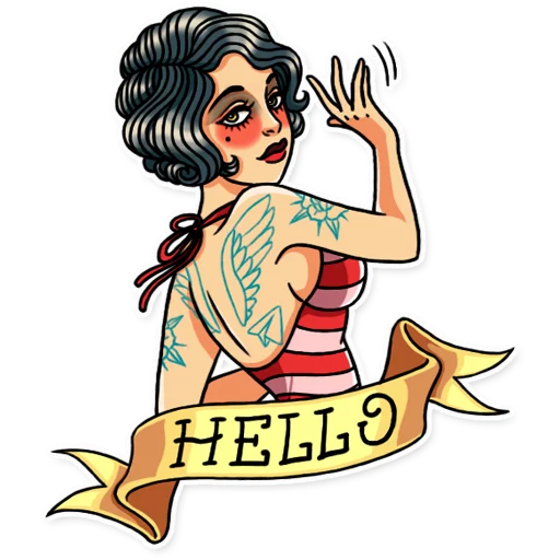 Стикер Tattoo Girl