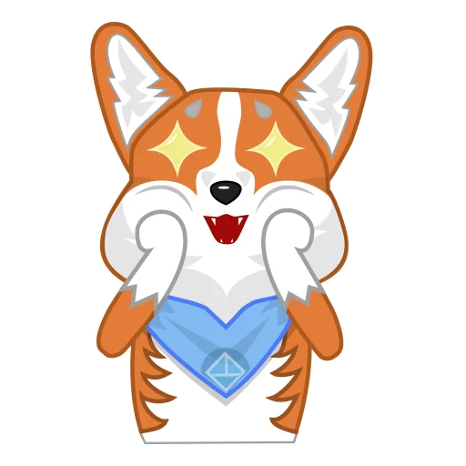 Стикер Love, Tennis & Corgi