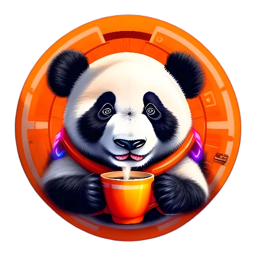 Стикер Панды в кружках