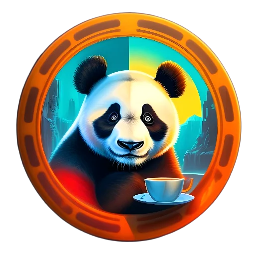 Стикер Панды в кружках