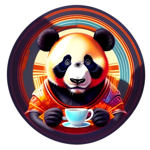 Стикер Панды в кружках