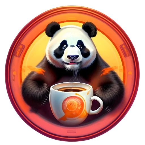 Стикер Панды в кружках