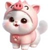 Стикер Хрюшка котик