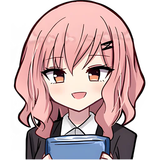 Стикер Розоволосая тян