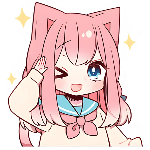 Стикер Розовая киса