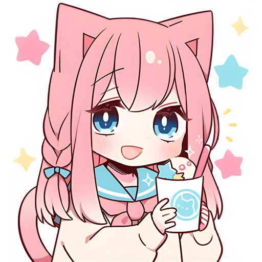 Стикер Розовая киса