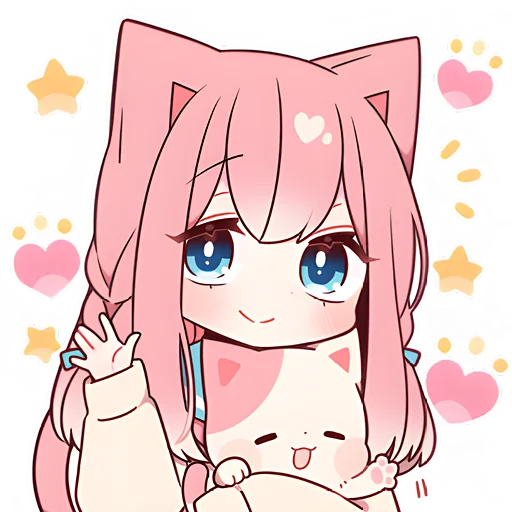 Стикер Розовая киса