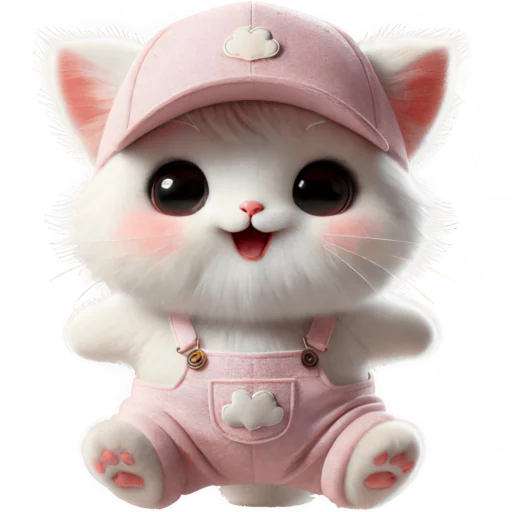 Стикер Розовый котенок