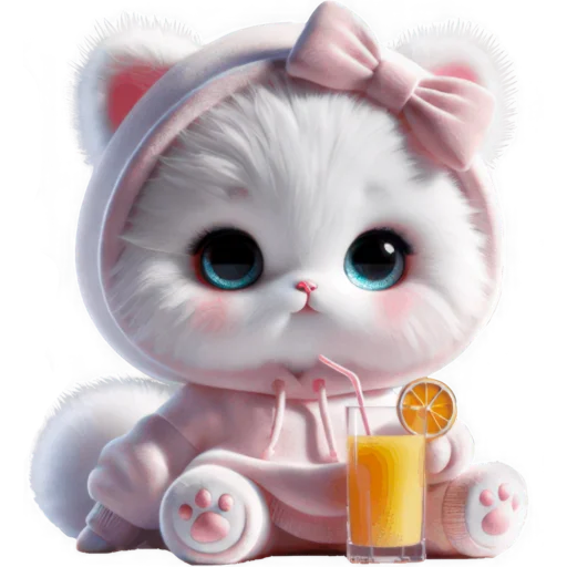 Стикер Розовая киса