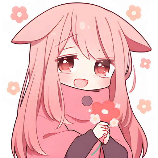 Стикер Розовая зайка