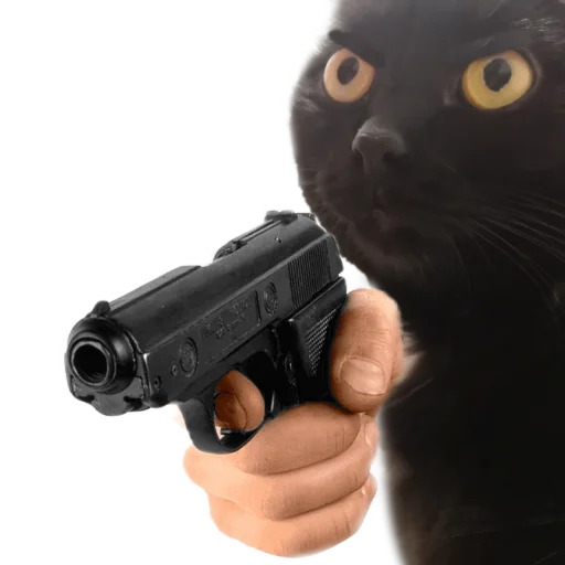 Стикер Котики с пистолетами