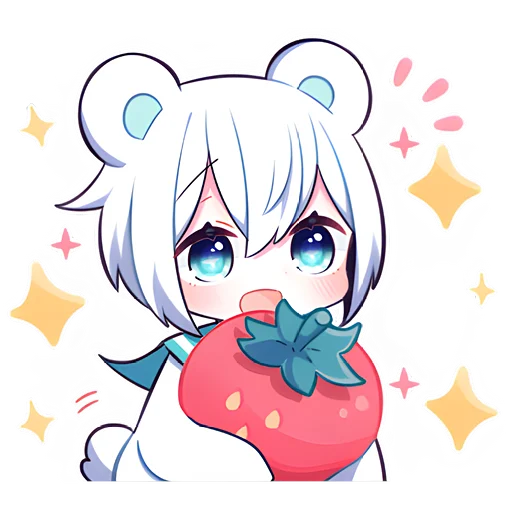 Стикер Полярная мишка-тян