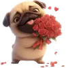 Стикер Милый Мопс